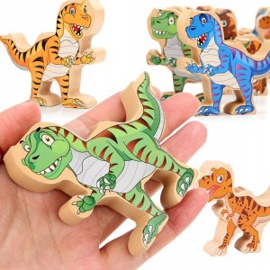 GRA ZRĘCZNOŚCIOWA LOGICZNA KLOCKI BALANSUJĄCE DINOZARY T-REX WIEŻA JHTOY-640 1
