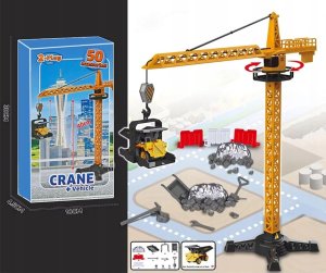 DŹWIG ŻURAW BUDOWLANY OBROTOWY RUCHOMY BUDOWA 50 ELEMENTÓW + POJAZD NIESPODZIANKA 13
