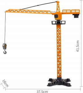 DŹWIG ŻURAW BUDOWLANY OBROTOWY RUCHOMY BUDOWA 50 ELEMENTÓW + POJAZD NIESPODZIANKA 3