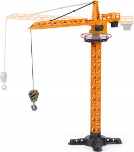 DŹWIG ŻURAW BUDOWLANY OBROTOWY RUCHOMY BUDOWA 50 ELEMENTÓW + POJAZD NIESPODZIANKA 5