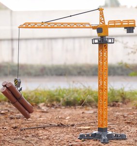 DŹWIG ŻURAW BUDOWLANY OBROTOWY RUCHOMY BUDOWA 50 ELEMENTÓW + POJAZD NIESPODZIANKA 7