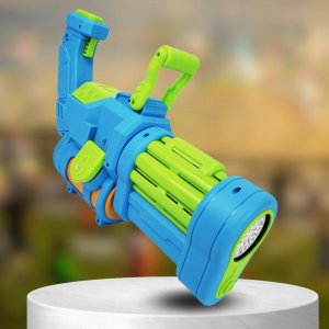 PISTOLET BAZUKA NA BAŃKI I WODĘ ELEKTRYCZNY AUTOMATYCZNY KARABIN WODNY 2W1 NIEBIESKO ZIELONY 2