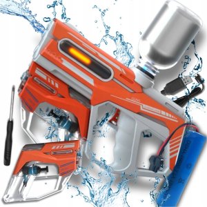 PISTOLET NA WODĘ ELEKTRYCZNY AUTOMATYCZNY KARABIN WODNY 2W1 AKUMULATOR POMARAŃCZOWY 1