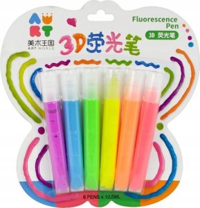 FARBY FLURESCENCYJNE DO MALOWANIA NA CERAMICE SZKLE PORCELANIE 6 SZT 1