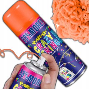 SERPENTYNA KONFETTI W SPRAYU NEON NA URODZINY IMPREZĘ POMARAŃCZOWY 250 ML 1