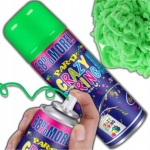 SERPENTYNA KONFETTI W SPRAYU NEON NA URODZINY IMPREZĘ ZIELONY 250 ML 1