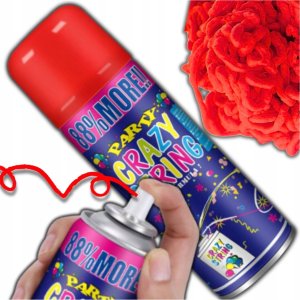 SERPENTYNA KONFETTI W SPRAYU NEON NA URODZINY IMPREZĘ CZERWONA 250 ML 1