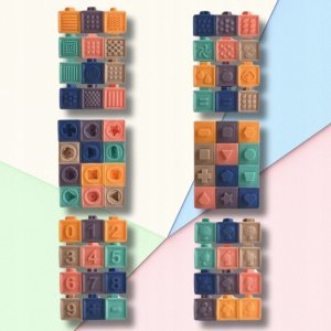 Miękkie kreatywne klocki sensoryczne dla niemowląt dzieci funkcja gryzaka cyfry 13 el. 2