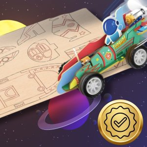 SEKRETY ELEKTRONIKI ZBUDUJ ROBOTA ZESTAW 6w1 DREWNIANY MODEL KOSMOS 3