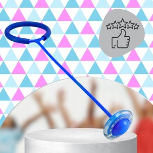 HULA HOP NA NOGĘ SKIPPER SKAKANKA MIĘKKA GUMOWA Z DIODAMI LED NIEBIESKIE 1