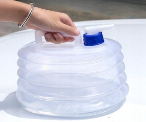 SKŁADANY KANISTER ZBIORNIK NA WODĘ PLASTIKOWY TURYSTYCZNY CAMPINGOWY 5 L 13