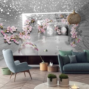 FOTOTAPETA 3D TUNEL KWIATY ILUZJA DO SYPIALNI SALONU TAPETA ŚCIENNA 150x105 2