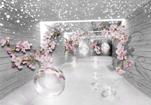 FOTOTAPETA 3D TUNEL KWIATY ILUZJA DO SYPIALNI SALONU TAPETA ŚCIENNA 200x140 1