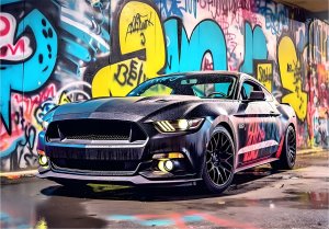FOTOTAPETA AUTO DLA CHŁOPCA MŁODZIEŻOWA GRAFFITI TAPETA DLA DZIECI 350x250 1