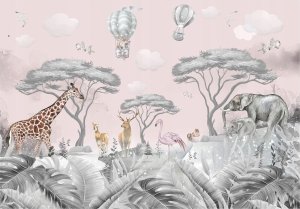 FOTOTAPETA DLA DZIECI SAFARI ZWIERZĘTA TAPETA DO POKOJU DZIECIĘCEGO 150x105 1