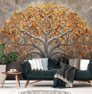 FOTOTAPETA DRZEWO ŻYCIA KWIATY ABSTRAKCJA DO SYPIALNI SALONU TAPETA 150x105 2