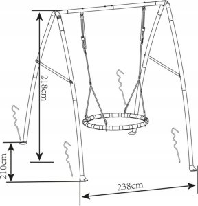 Axi Bocianie Gniazdo Huśtawka z Metalowym Stelażem dla Dzieci 6
