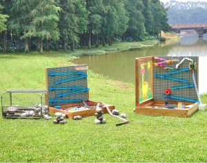 MASTERKIDZ Zestaw XXL STEM WALL 2w1 Tablica Kreatywna z Piaskownicą 10