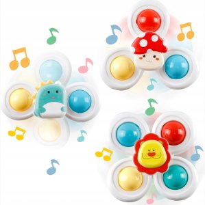 LUXMA przyssawki sensoryczne grzechotka spinner dla niemowląt 168JT-5 2