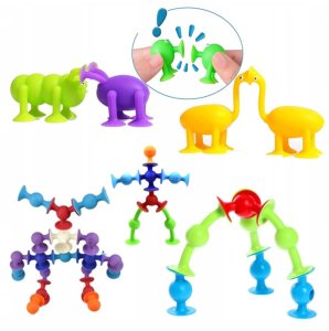 WOOPIE Klocki Konstrukcyjne z Przyssawkami - Zwariowane Zwierzaki 14