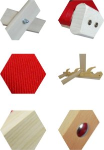 Wood OK LEŻAK PLAŻOWY OGRODOWY DREWNIANY SKŁADANY WOODOK ciemno-szara tkanina 3