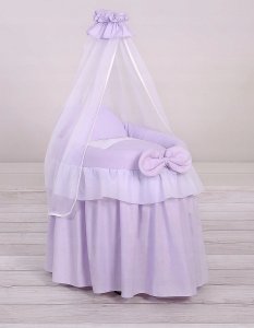 Wózek dla lalek - Kosz Mojżesza dla lalek z baldachimem - fioletowy 3