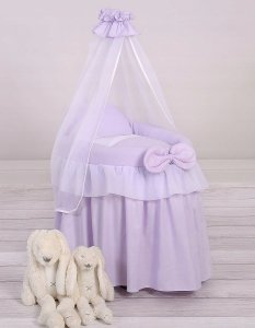 Wózek dla lalek - Kosz Mojżesza dla lalek z baldachimem - fioletowy 4