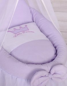 Wózek dla lalek - Kosz Mojżesza dla lalek z baldachimem - fioletowy 5