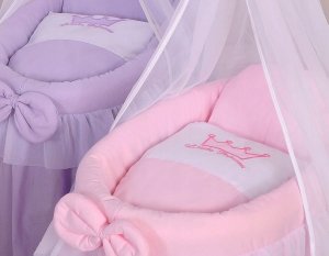 Wózek dla lalek - Kosz Mojżesza dla lalek z baldachimem - fioletowy 6