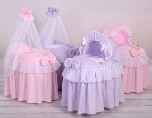 Wózek dla lalek - Kosz Mojżesza dla lalek z baldachimem - fioletowy 7