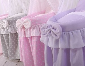 Wózek dla lalek - Kosz Mojżesza dla lalek z baldachimem - fioletowy 9