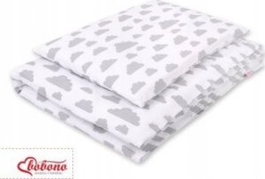 Pościel dla dzieci 2-częściowa bawełniana 120x90 cm - chmurki szare 3