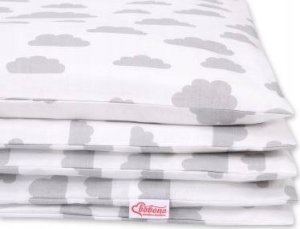 Pościel dla dzieci 2-częściowa bawełniana 120x90 cm - chmurki szare 4