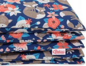 Pościel dla dzieci 2-częściowa bawełniana 120x90 cm - lisia rodzinka na niebieskim 3