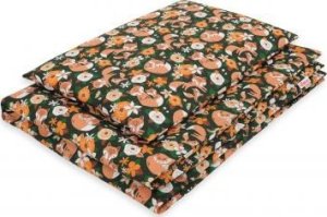 Pościel dla dzieci 2-częściowa bawełniana 120x90 cm - lisia rodzinka na zieleni 3