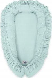 Kokon niemowlęcy kojec otulacz Premium z falbanką MY SWEET BABY- mięta 2