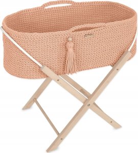Kosz Mojżesza BOHO Handmade ze stojakiem - łososiowy 1