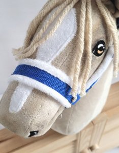 Kantar regulowany dla konia Hobby Horse A3 niebieski z białym futerkiem 2