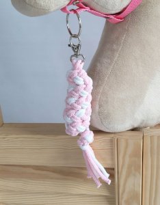 Uwiąz dla Hobby Horse ze sznurka - biało-różowy 1
