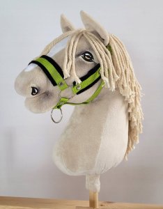 Kantar regulowany dla konia Hobby Horse A3 limonka z czarnym futerkiem 1