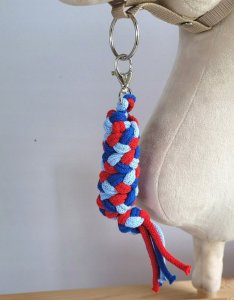 Uwiąz dla Hobby Horse ze sznurka - błękit/ chaber/ czerwony 1