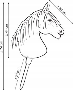 Tootiny Hobby Horse Duży koń na kiju Premium - fryz koń fryzyjski II A3 3