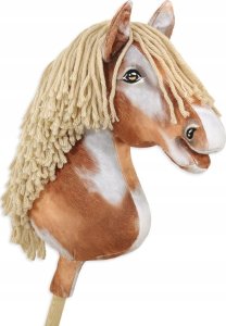 Hobby Horse Duży koń na kiju Premium - srokaty tobiano z beżową grzywą A3 1