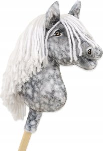 Hobby Horse Mały koń na kiju Premium - siwek jabłkowity z białą grzywą A4 1