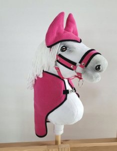 Zestaw dla Hobby Horse A4: derka + nauszniki - ciemny róż 1