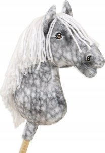 Hobby Horse Duży koń na kiju Premium - siwek jabłkowity z białą grzywą A3 1