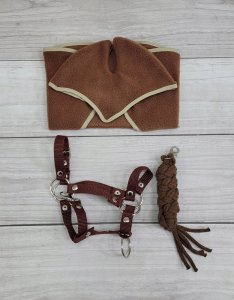 Zestaw do Hobby Horse: kantar A3 + uwiąz ze sznurka - brązowy 4