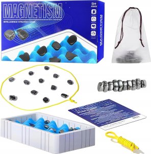 Gra Szachy Kamienie Magnetyczne Planszowa, Magnetyczna Gra Strategiczna, "Magnetic Chess" + Podkładka 1