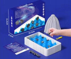 Gra Szachy Kamienie Magnetyczne Planszowa, Magnetyczna Gra Strategiczna, "Magnetic Chess" + Podkładka 5