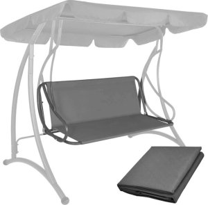 Materiał na siedzisko huśtawki ogrodowej 160x100 cm tkanina wodoodporna, szara UNIWERSALNY 3